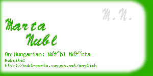 marta nubl business card